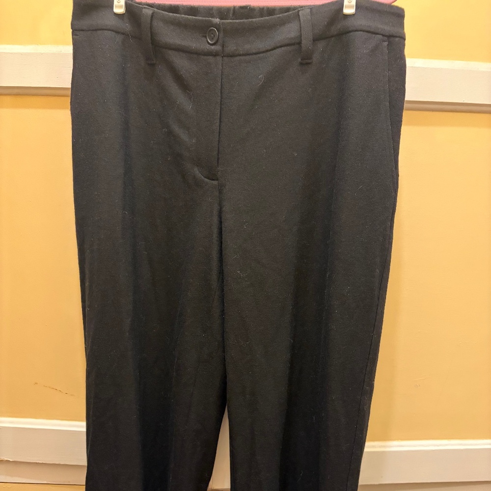 Eileen Fisher Felted Wool Jersey Wide-Leg Trouser